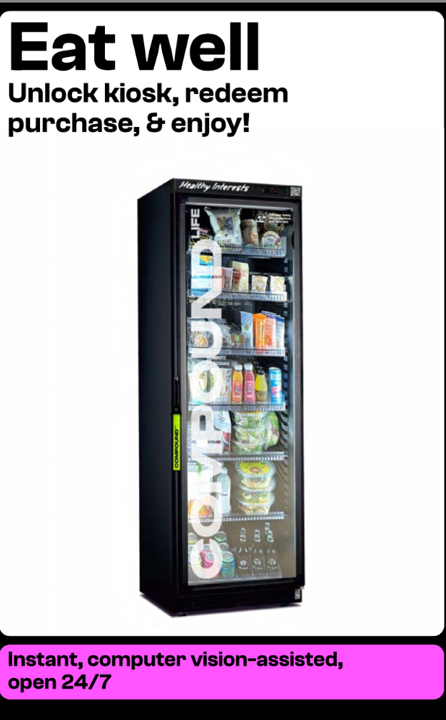 Eat well — Unlock kiosk, redeem purchase and enjoy